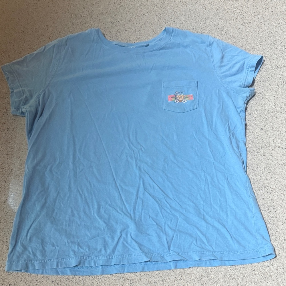 Vineyard Vines Blue Tee with Coconut Graphic